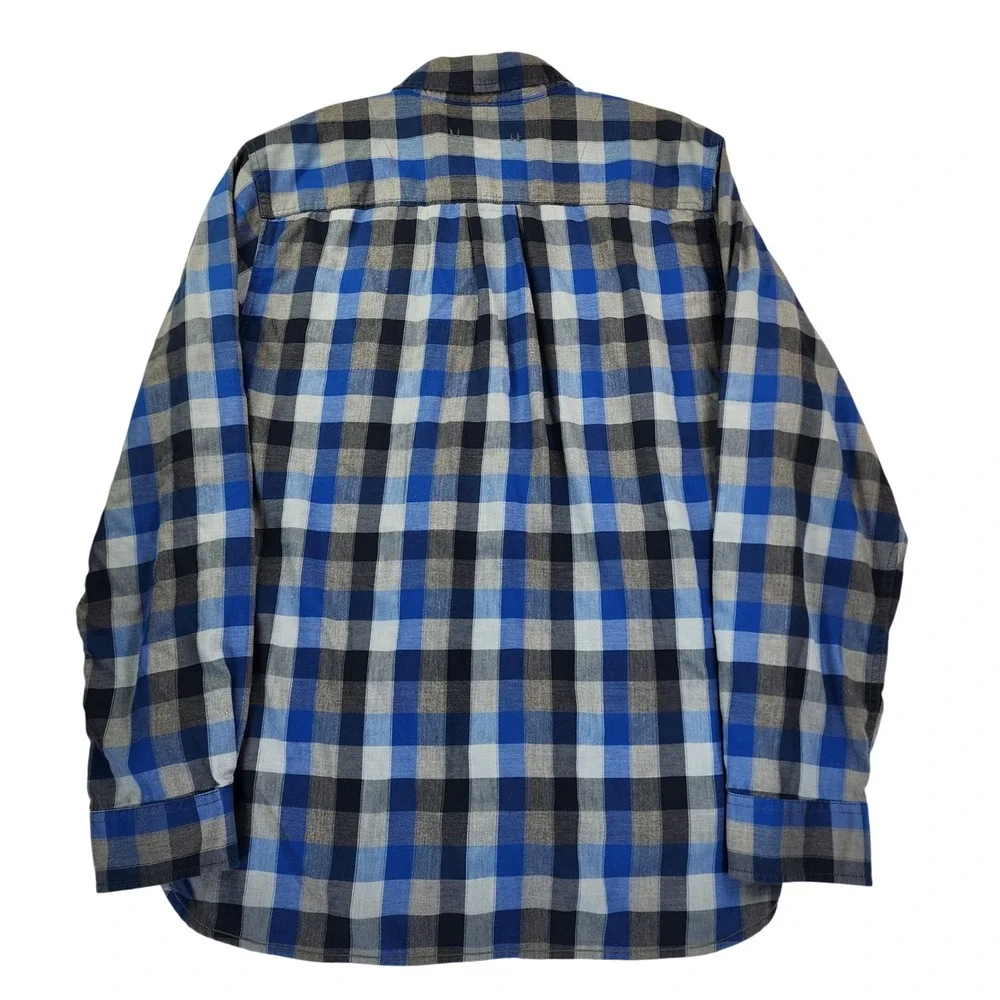The North Face XL Blue Grey Plaid Button Down Shirt Long Sleeve Gorpcore Outdoor